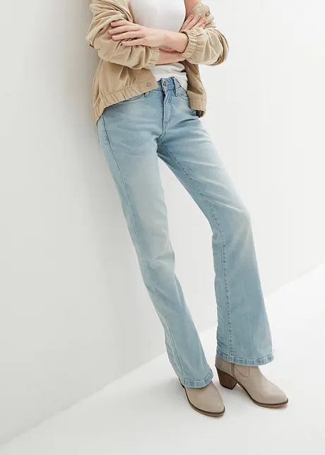 Jeans elasticizzati bootcut, mid waist, bonprix