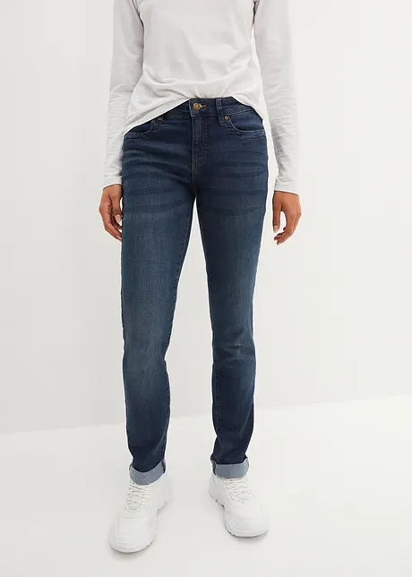 Jeans elasticizzati straight, a vita media, bonprix