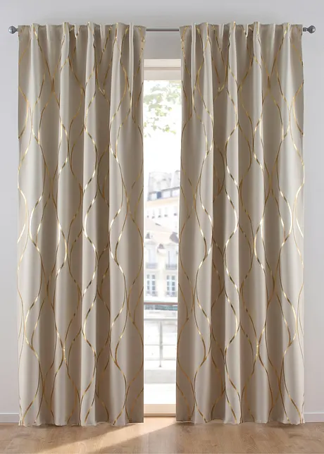 Tenda  oscurante in fantasia lucida (pacco da 1), bonprix