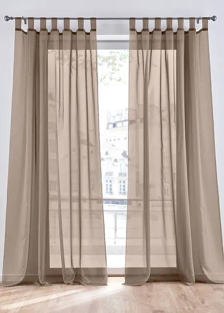 Tende trasparenti in leggero voile (pacco da 2), bonprix