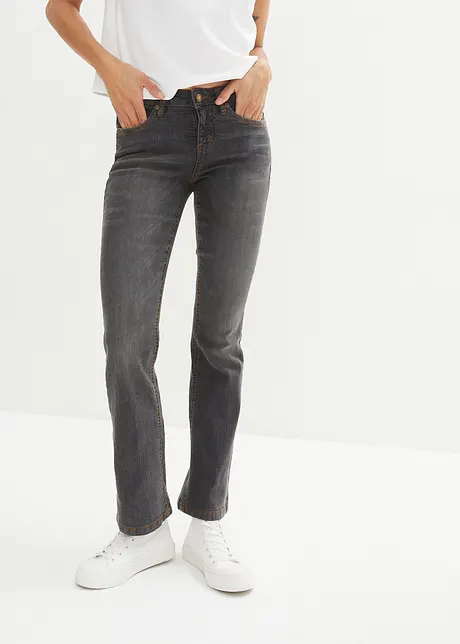 Jeans elasticizzati bootcut, vita media, bonprix