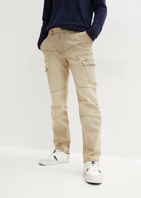 Jeans elasticizzati cargo regular fit, straight, bonprix