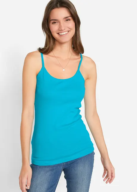 Top con spalline sottili in puro cotone (pacco da 3), bonprix