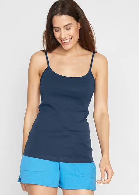 Top con spalline sottili in puro cotone (pacco da 3), bonprix