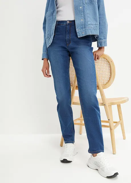 Mom jeans elasticizzati, a vita alta, bonprix