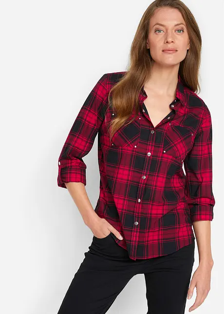Camicia a quadri in puro cotone, bonprix