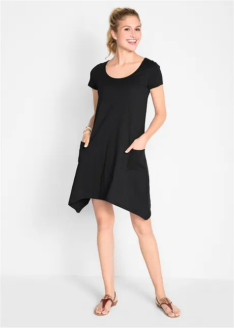 Abito corto in cotone con filato fiammato, bonprix