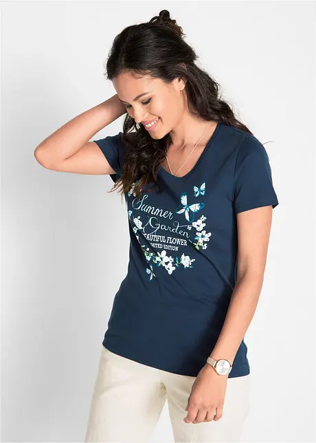 T-shirt in cotone a maniche corte, bonprix