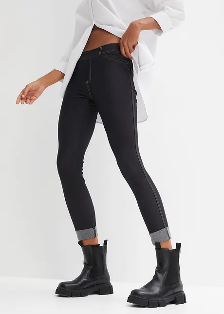 Leggings effetto jeans in misto cotone, bonprix