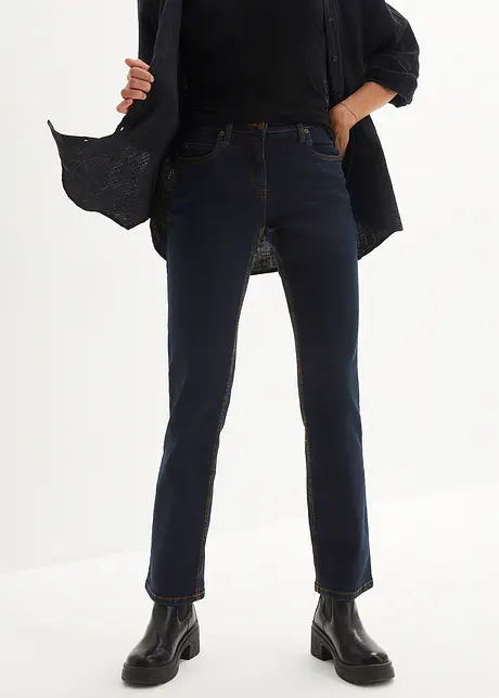 Jeans straight elasticizzati, vita media, bonprix