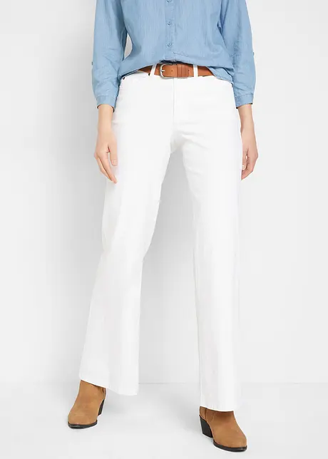 Jeans wide leg elasticizzati, vita media, bonprix