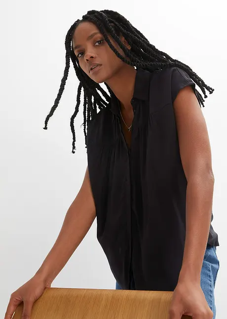 Camicetta oversize a maniche corte in viscosa fluente, bonprix