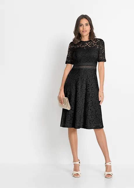Abito in pizzo con inserto a uncinetto, bonprix