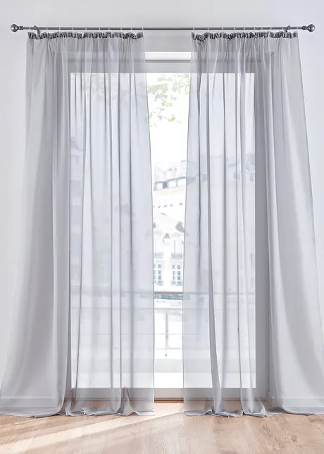 Tende trasparenti in leggero voile (pacco da 2), bonprix