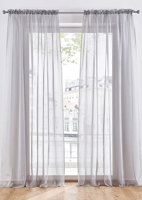 Tende trasparenti in leggero voile (pacco da 2), bonprix