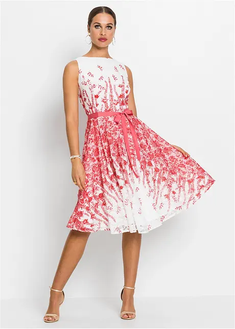 Abito in pizzo con cintura in satin da annodare, bonprix