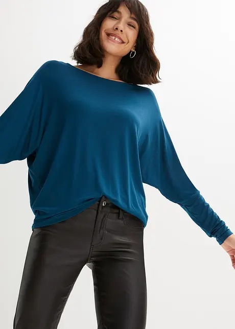 Maglia a maniche lunghe in misto viscosa morbido, bonprix