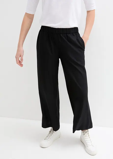 Pantaloni culotte cropped in viscosa, bonprix