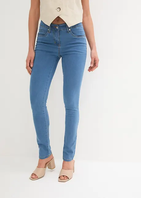 Jeans elasticizzati slim, a vita media, bonprix