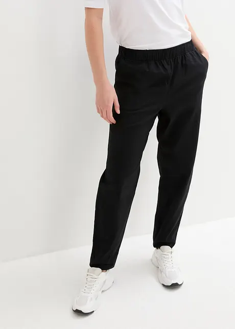 Pantaloni in misto lino e cotone,  vita alta, bonprix