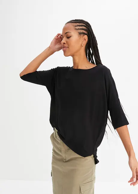 Maglia boxy in misto viscosa morbido, bonprix