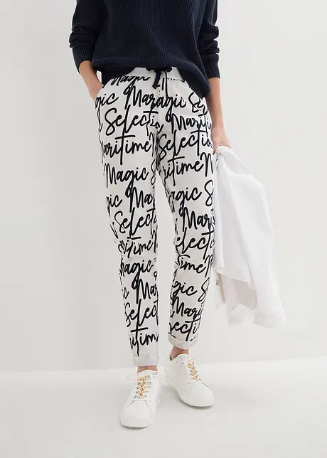 Pantaloni stampati con elastico in vita, bonprix