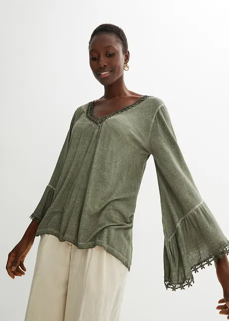 Maglia lunga con pizzo, bonprix