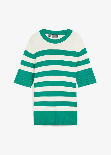 Maglione a mezza manica a righe, bonprix