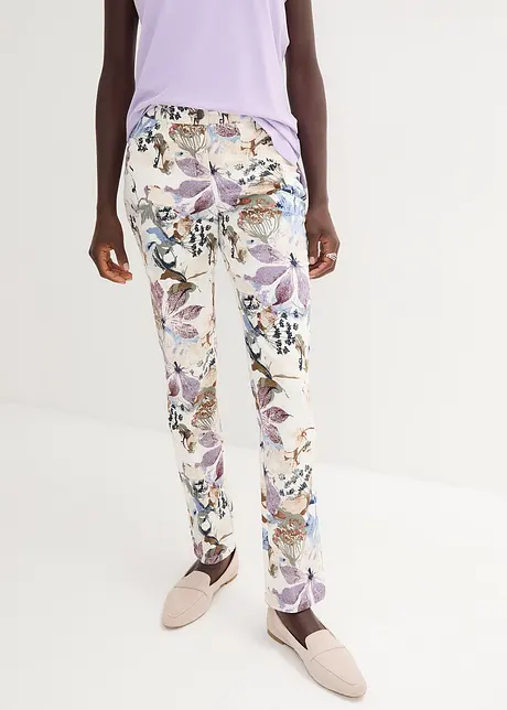 Pantaloni elasticizzati a fiori, bonprix