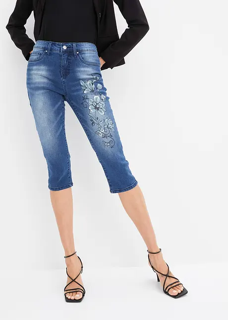 Jeans capri con farfalle, bonprix