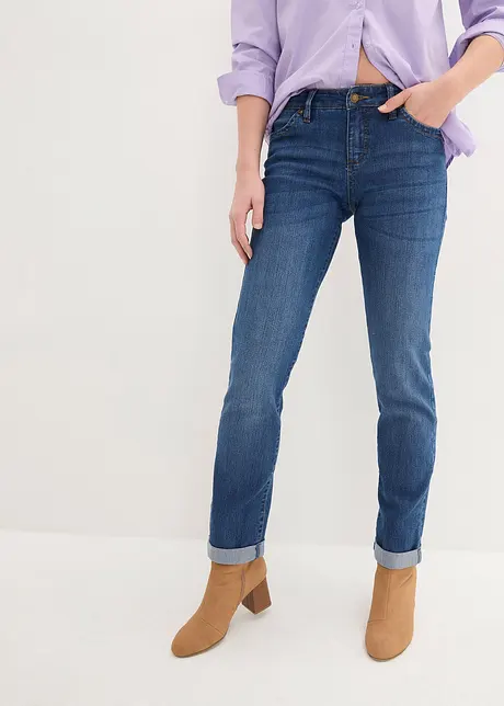 Jeans elasticizzati straight, vita media, bonprix