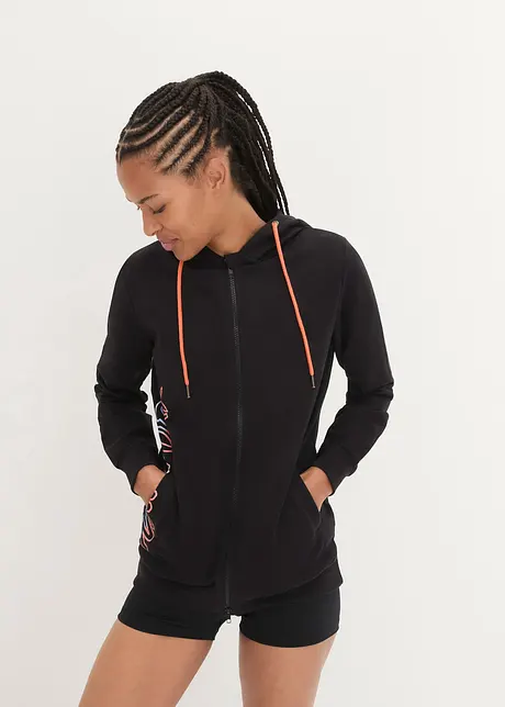 Felpa con zip e cappuccio, bonprix