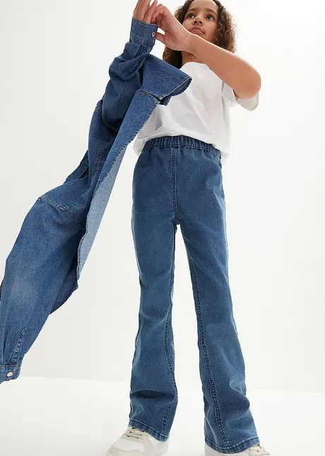 Jeggings flared, vita media, bonprix