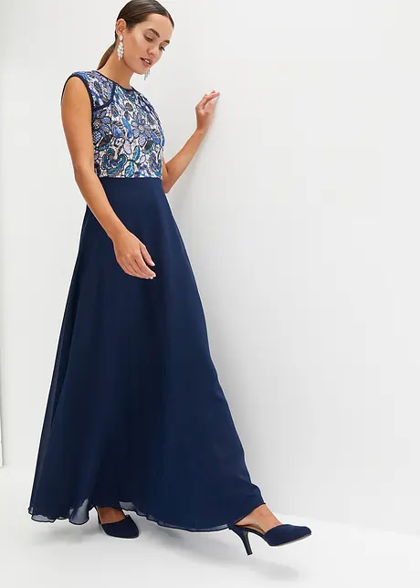 Abito lungo con pizzo, bonprix
