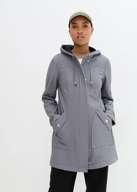 Parka in softshell con cappuccio, bonprix