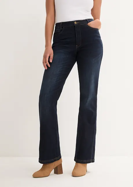 Jeans bootcut con cinta comoda, a vita alta, bonprix