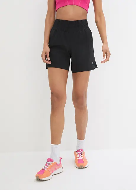 Shorts sportivi con cinta smock, ad asciugatura rapida, bonprix