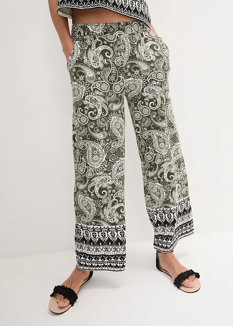 Pantaloni a palazzo in misto viscosa morbido, bonprix