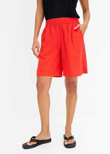 Bermuda in misto lino con elastico in vita, bonprix