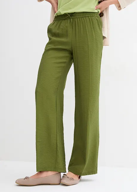Pantaloni a palazzo con cinta elastica in misto viscosa, bonprix