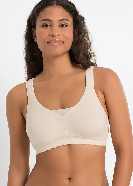 Reggiseno t-shirt senza ferretto con cotone (pacco da 2), bonprix