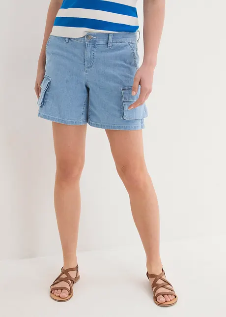 Shorts di jeans cargo, a vita media, John Baner JEANSWEAR