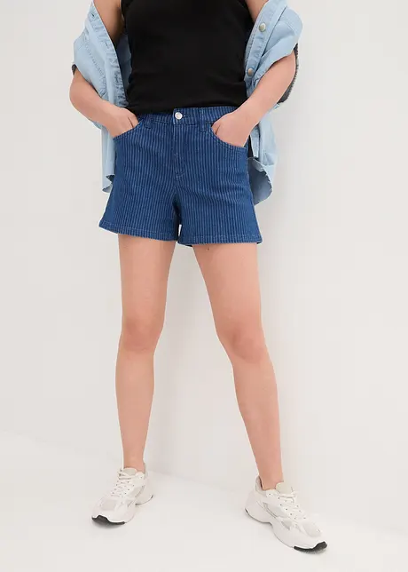 Shorts di jeans a righe, a vita media, John Baner JEANSWEAR