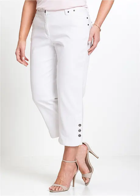 Jeans capri, a vita media, bonprix