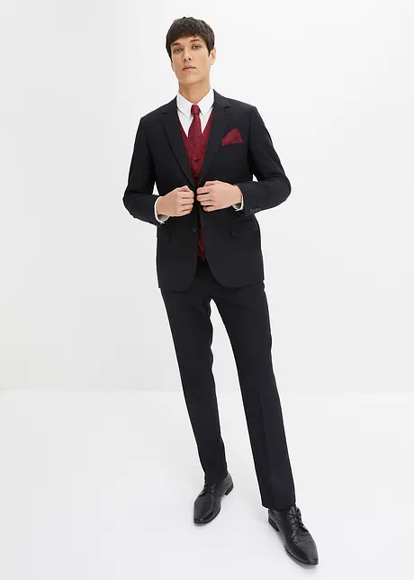 Completo da matrimonio (5 pezzi) giacca, pantaloni, gilet, cravatta, fazzolettino, slim fit, bonprix