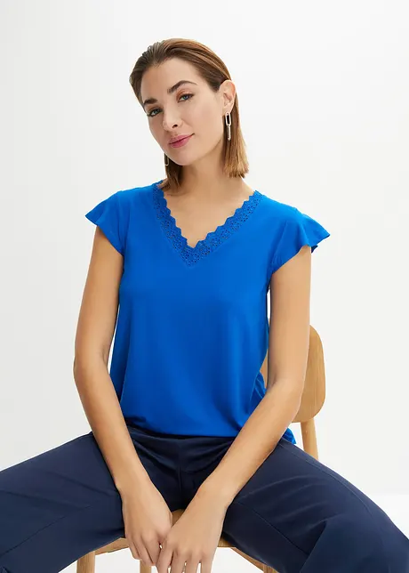 Maglia con pizzo in misto viscosa, bonprix