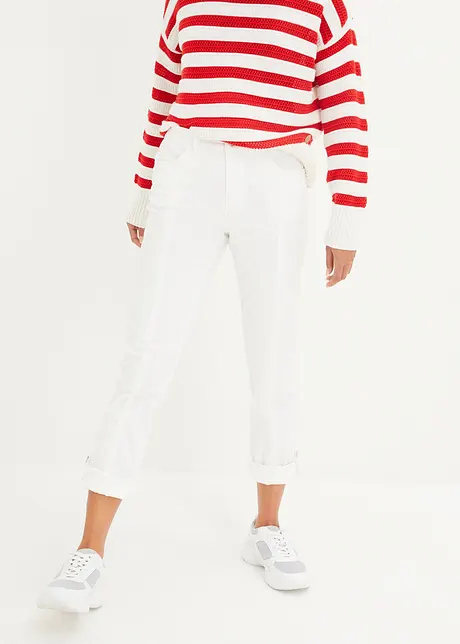 Jeans risvoltabili straight, a vita media, bonprix