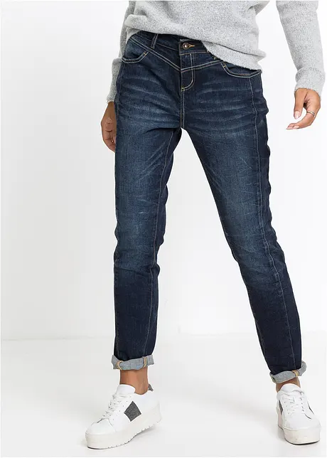 Jeans elasticizzati boyfriend, vita media, bonprix