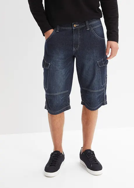 Bermuda cargo lunghi in jeans leggeri, relaxed fit, bonprix