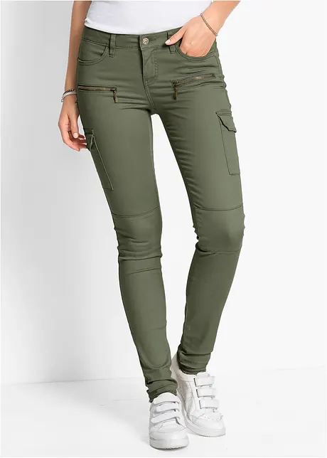 Pantaloni cargo in misto cotone elasticizzato, bonprix